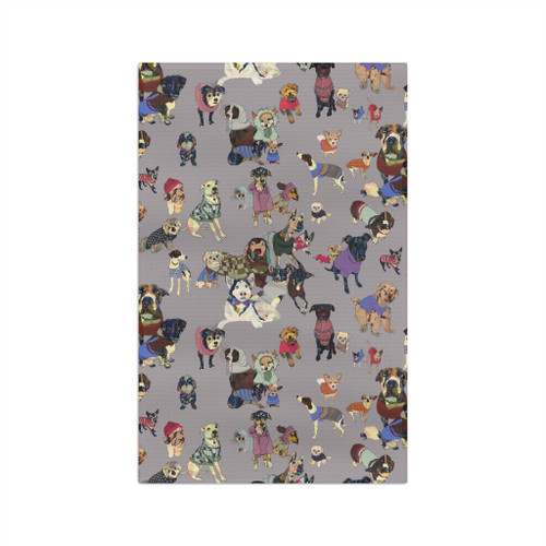 Cozy Canines Tea Towel — Mauve Dust