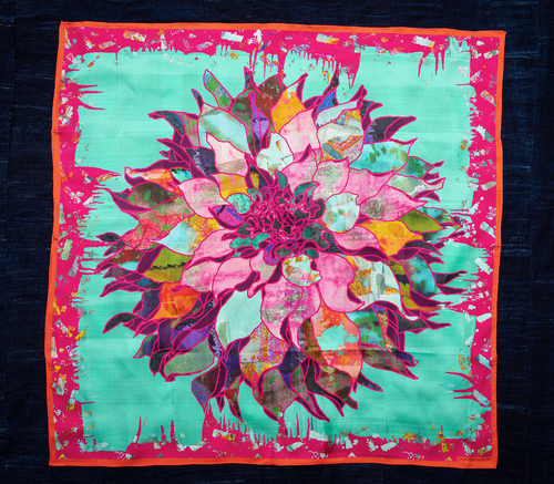 Big Dahlia Energy Silk Twill Scarf | Double-Sided 34 inch