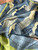 Blue Waves Silk Twill Scarf | Double-Sided 90 cm