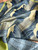 Blue Waves Silk Twill Scarf | Double-Sided 90 cm