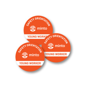 M107 Young Worker Orientation Stickers - 2" x 2"