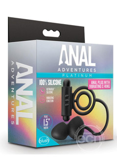 Anal Adventures Platinum- Silicone Anal Plug W/ Vibrating C-Ring