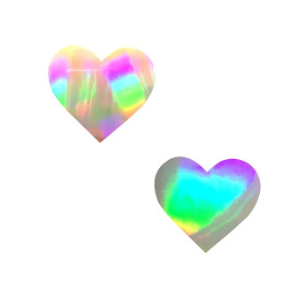 Holographic I Heart U Body Stickers 6PK