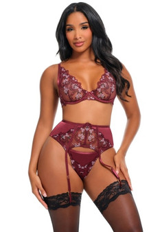 Eloise Bra, Panty & Garter Set