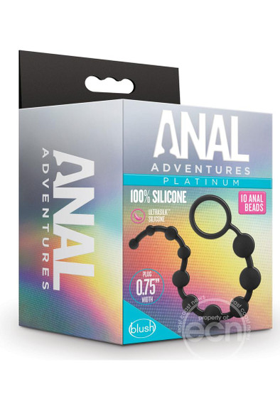 Anal Adventures Platinum  Silicone 10 Anal Beads