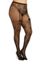 Dreamgirl Black Knitted Lace Garter Hose