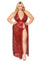 Garnet Lace Halter Gown with G-string