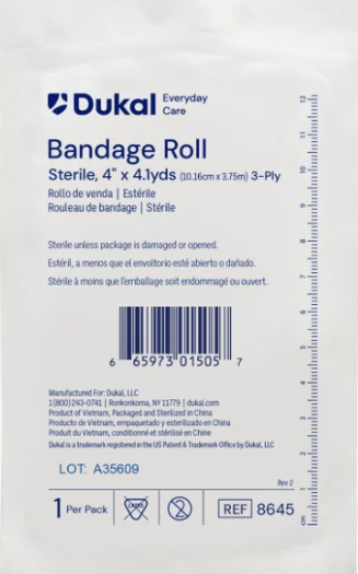 Sterile Bandage Roll, 3-Ply, 4" x 4.5 yds