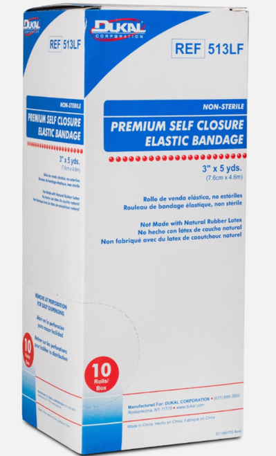 Premium Self Closure Elastic Bandage 3" x 5yds 10 Rolls/Box
