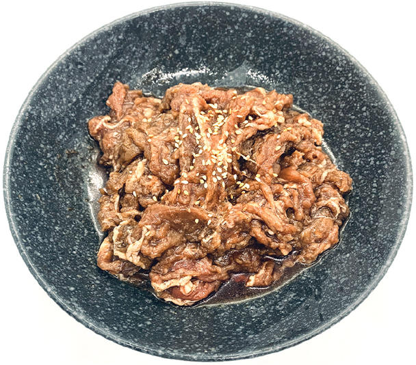 AUSTRALIAN ANGUS BEEF, ONION, GARLIC, SHALLOT, SOYSAUCE, SUGAR, PEPPER, RICE WINE, SESAME OIL