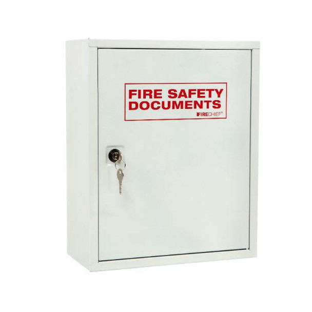 Firechief White document cabinet with key lock 