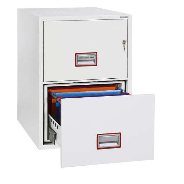  Phoenix World Class Vertical Fire File FS2252K 2 Drawer Filing Cabinet with Key Lock 