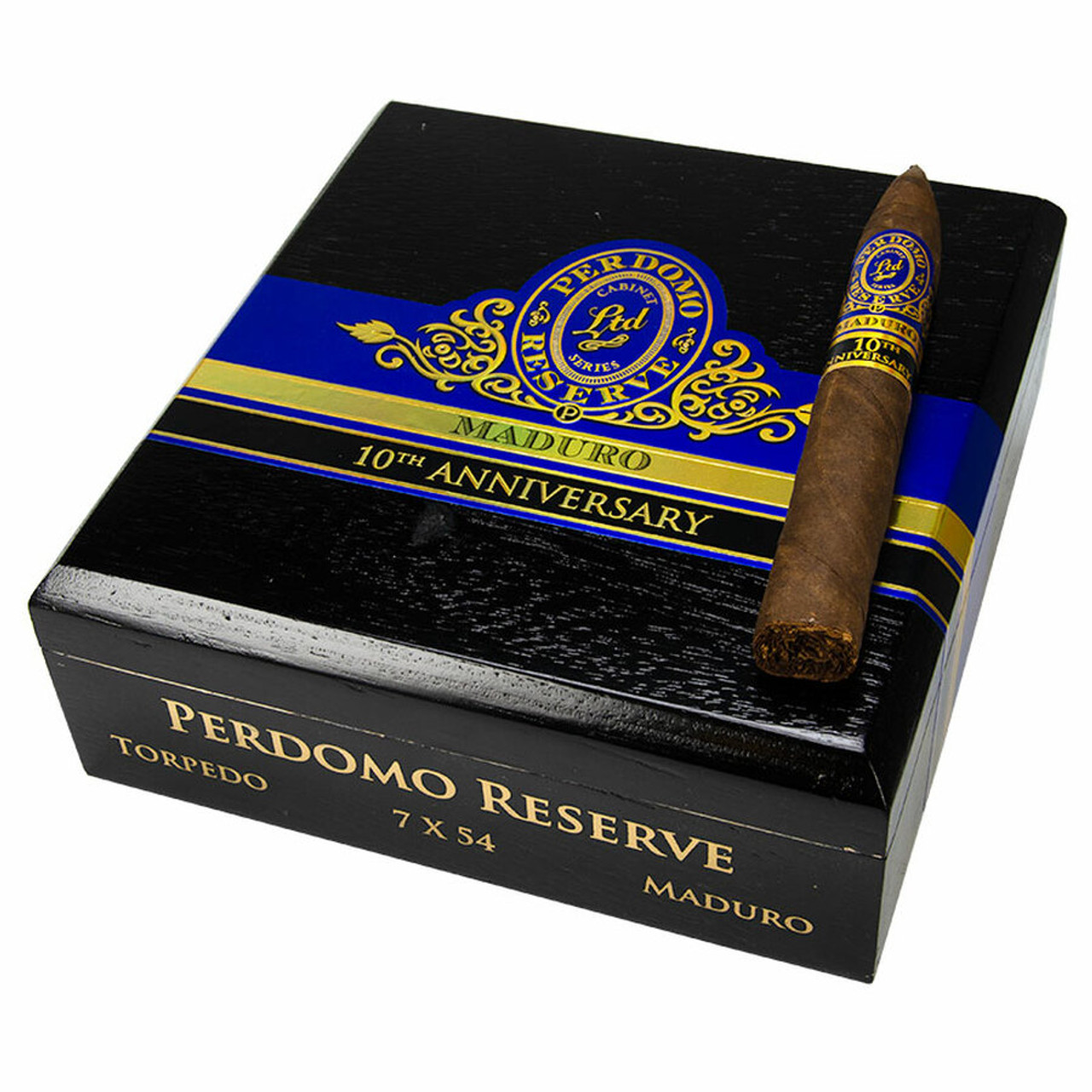 PERDOMO RESERVE 10TH ANNIVERSARY MADURO TORPEDO BOXPRESSED - Cuban