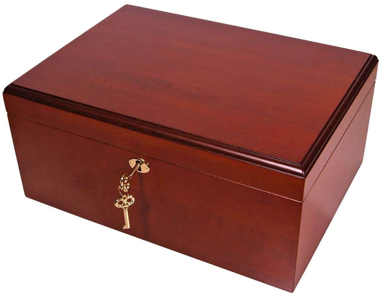 Best Cuban Crafters Clasico Rojo Cherrywood Cigar Humidor for 100