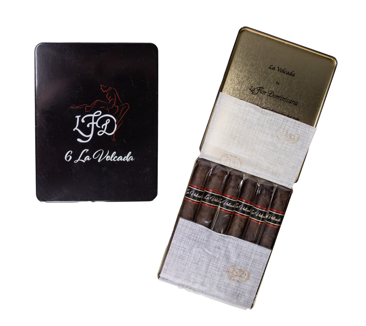 LA FLOR DOMINICANA LA VOLCADA PETIT TIN OF 6 CIGARS (41/8 x 34