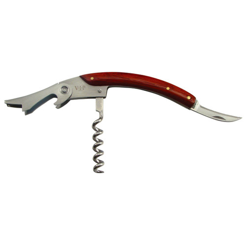Stainless Steel Wine Corkscrew With Wood Handles in Gift Box