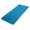Blue Aeromat Elite Workout Mat with orange dots, featuring eyelets, displayed in Paso Robles, CA
