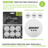 Champion Sports 3 Star Table Tennis Balls