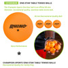 Champion Rhino 1 Star Table Tennis Balls - Orange