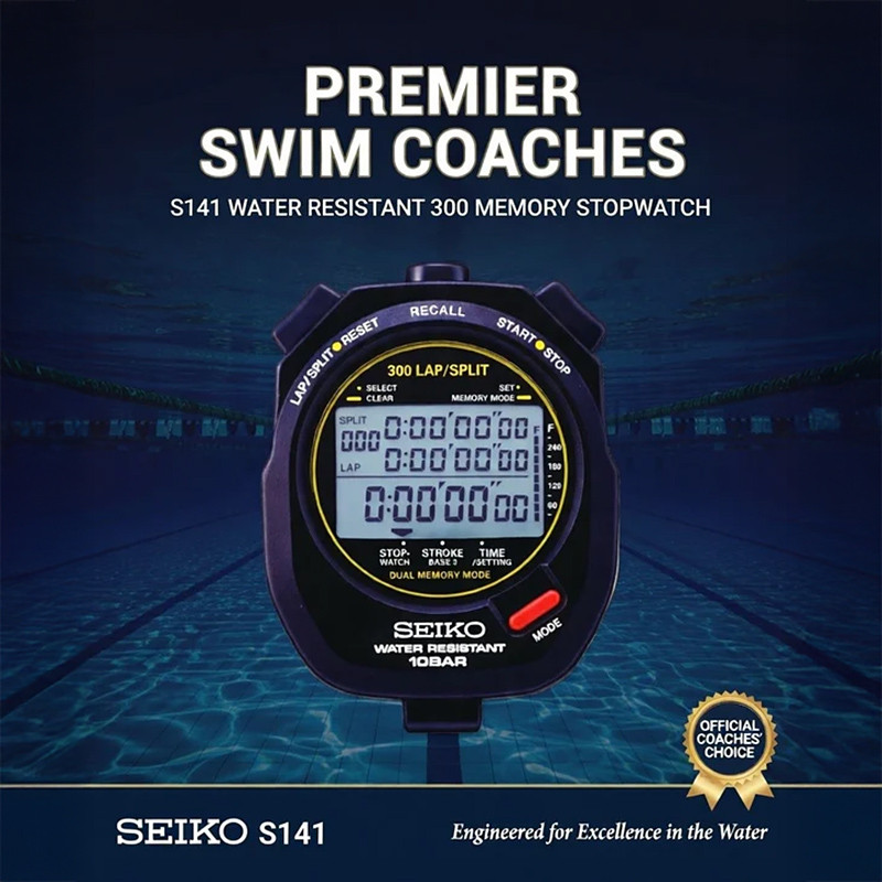 健康管理・計測計 SEIKO S141-0AA0 Digital Swimming Master Seiko S-141 300 Lap Memory Professional Stopwatch