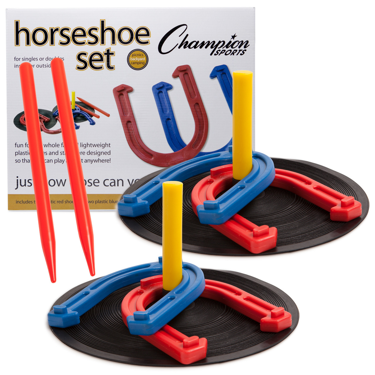 GSE Games & Sports Expert Indoor and Outdoor Rubber Horseshoes Set
