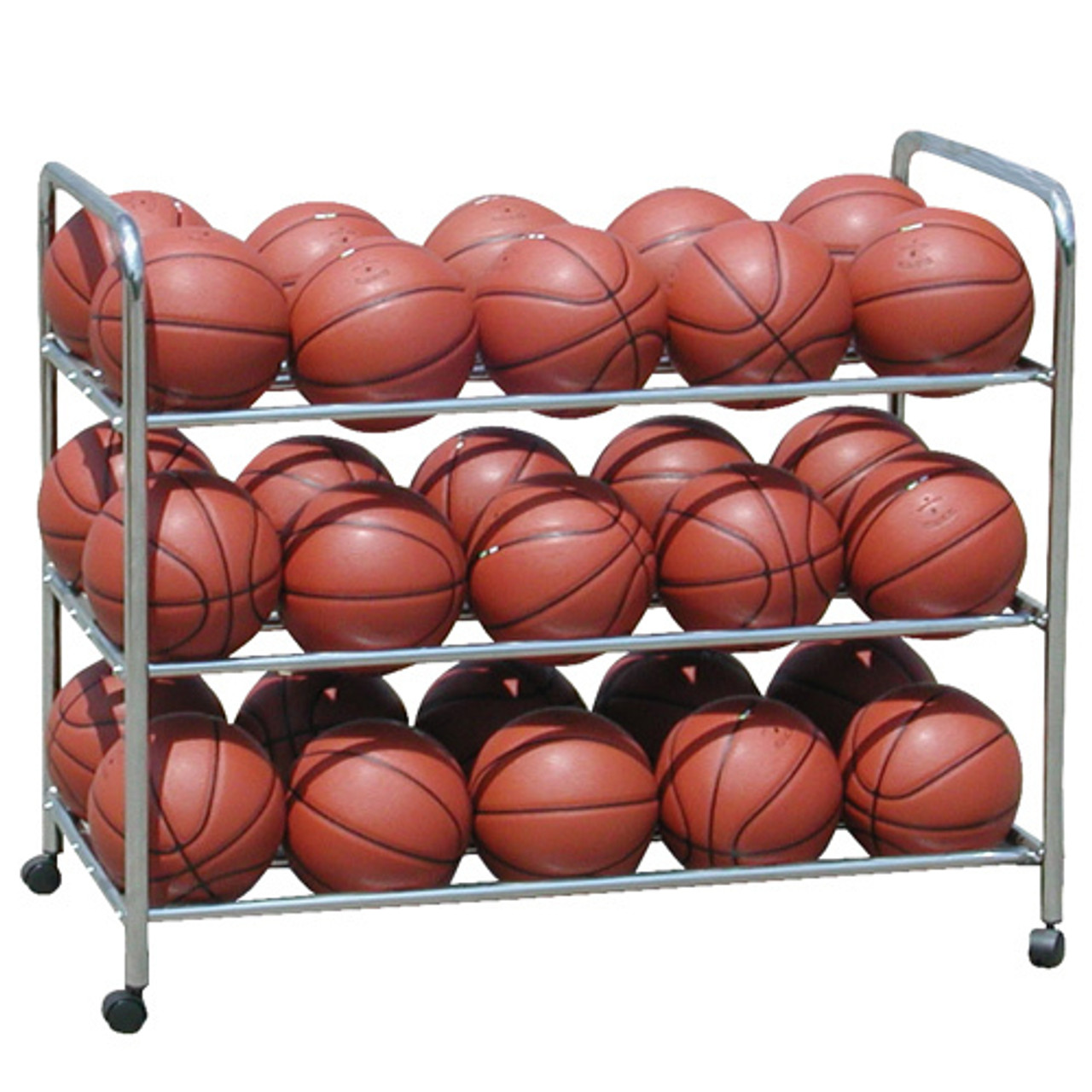 Стеллаж для мячей. Подставка для мячей Jinling 13143 (JLS/PQJ-1. Стеллаж для гимнаст. Мячей на 12 шт. (Вместимость - 12 шт., цвет - хром). Подставка для баскетбольного мяча. Стойки для баскетбольных мячей.