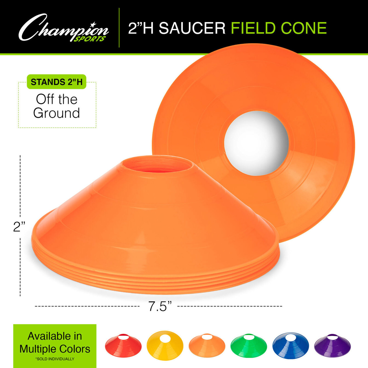 Champion Sports Disc Cone Set of 48 With Holder - Athletic Stuff