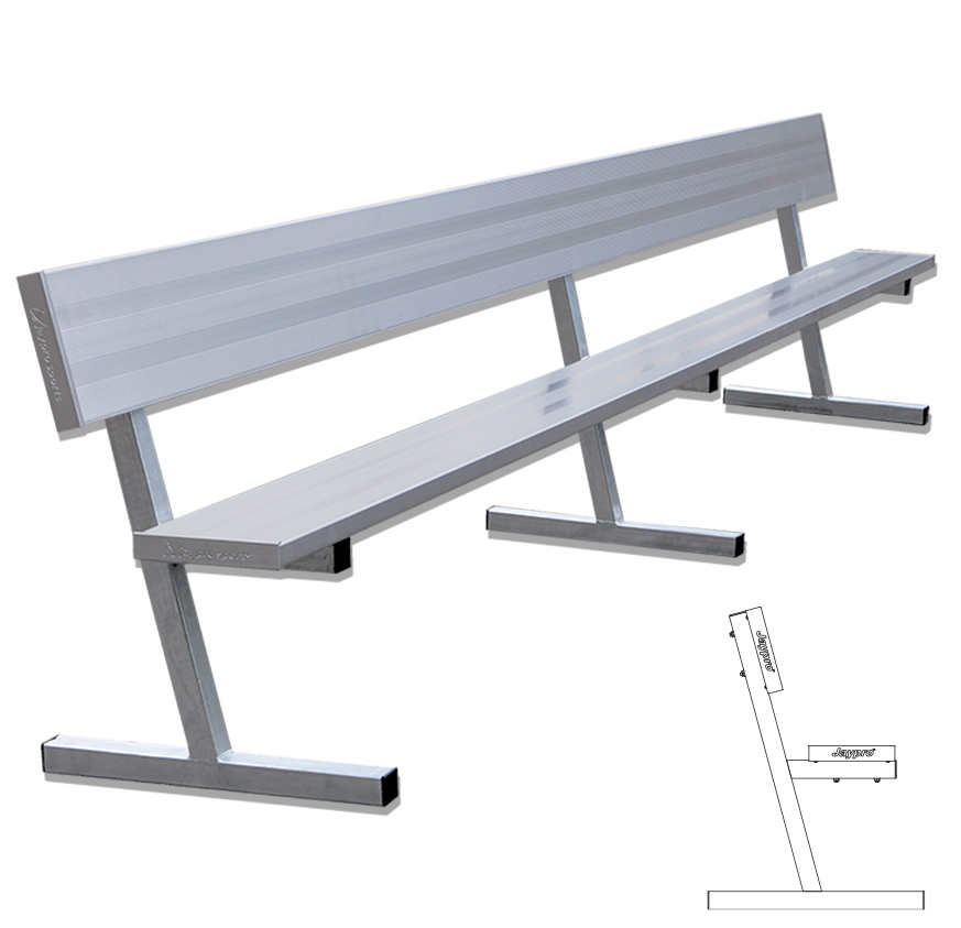 JayPro Sports Portable Player Bench with Seat Back - 7-1/2' - Athletic ...