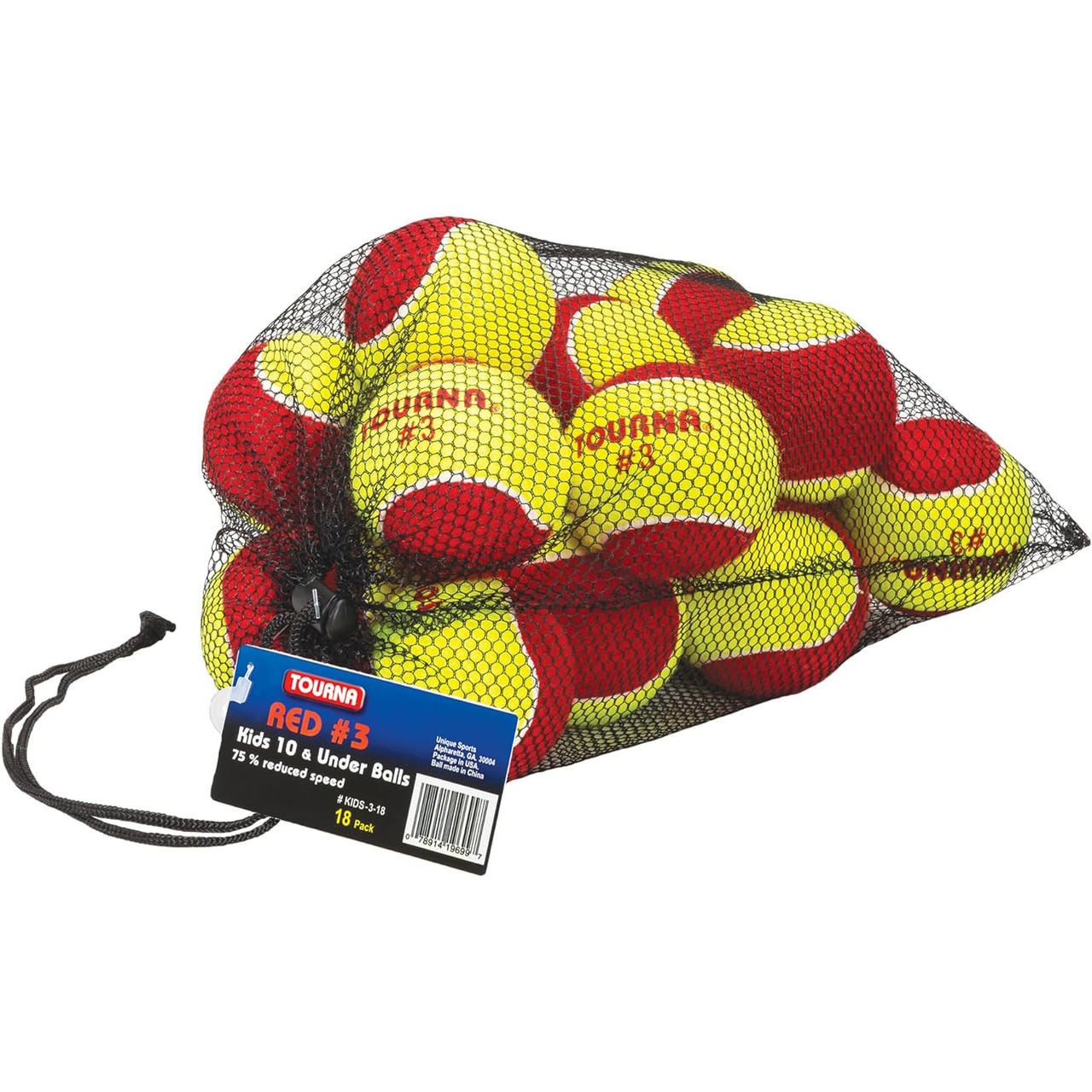 Tourna Red Stage 3 Low Compression Tennis Balls - 18 Ball Set
