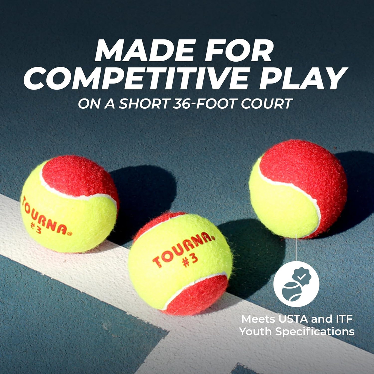 Tourna Red Stage 3 Low Compression Tennis Balls - 18 Ball Set
