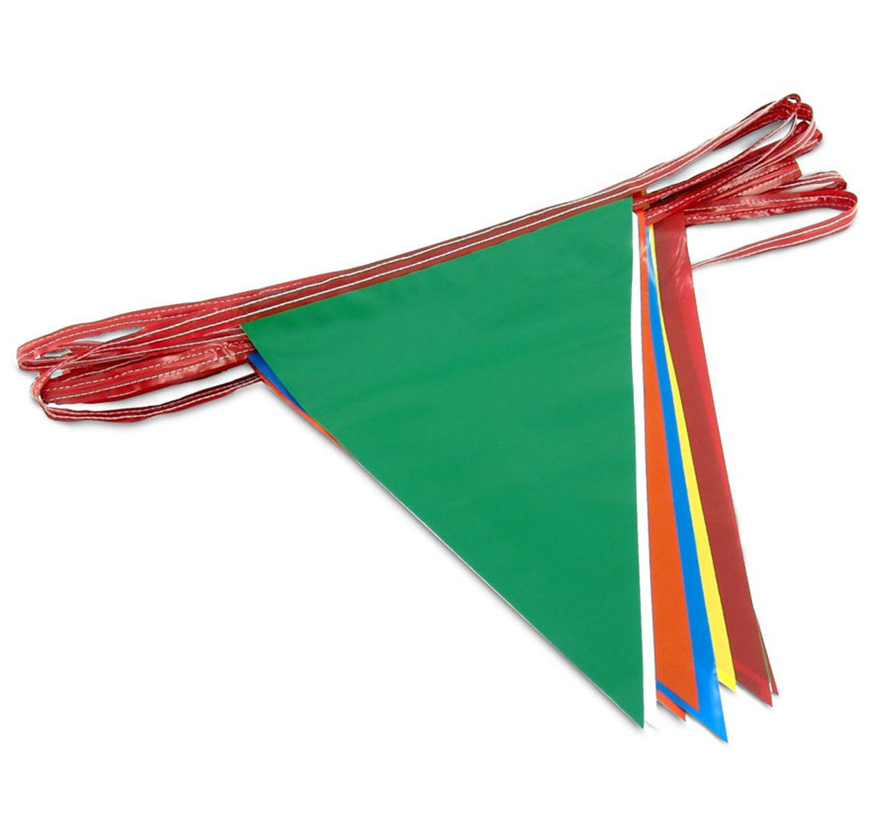 triangle streamers, triangle pennants, 100' streamers, triangle