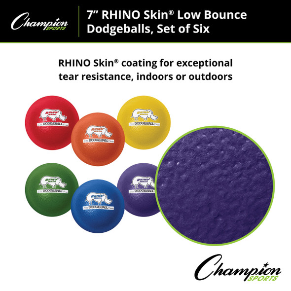 Champion Sports Rhino Skin 7" Dodgeball Set