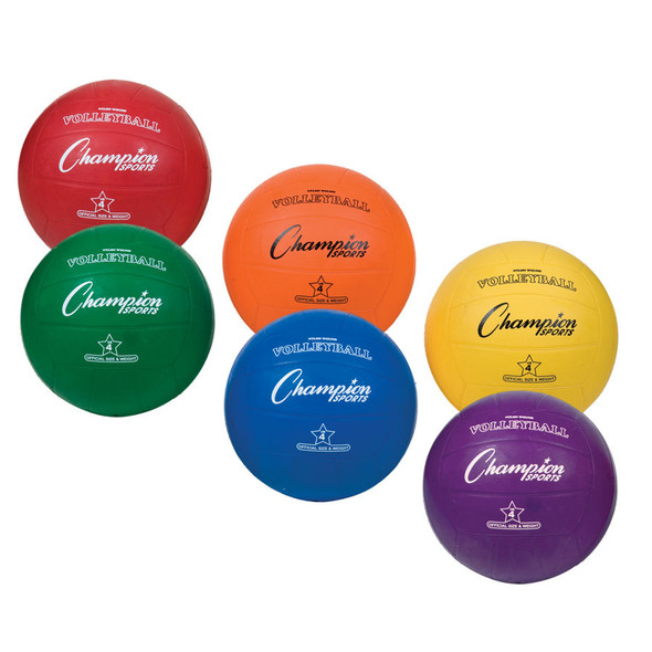 Champion Sports Rubber Volleyball Rainbow Set