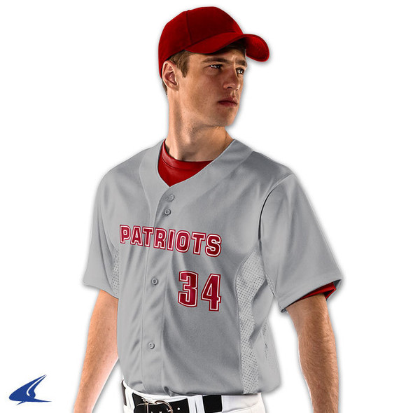 Champro bs149 Design a Solid Color Button Down Plain Double Knit Custom Baseball  Jersey