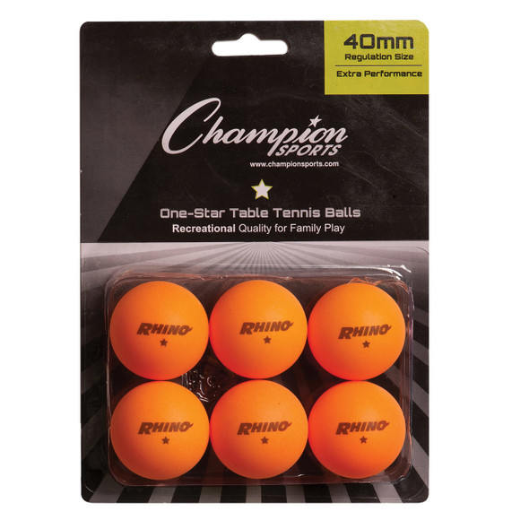Champion Rhino 1 Star Table Tennis Balls - Orange