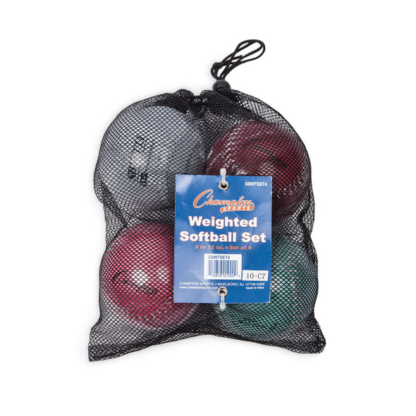 Champion Sports Weighted Training Softball Set of 4 (SBWTSET4)