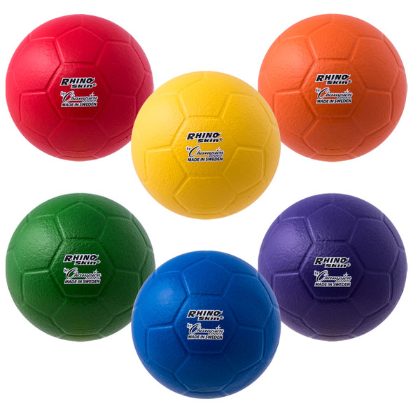 Champion Sports Rhino Skin Rainbow Soccer Ball Set