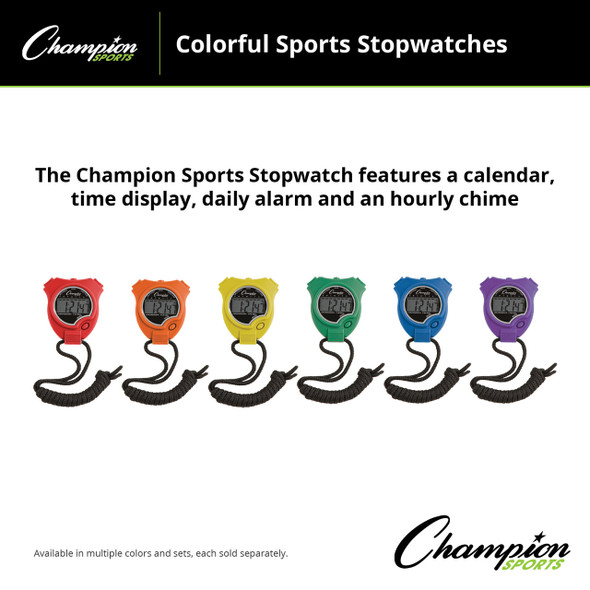 Champion Sports 910 Stopwatch Set of Six