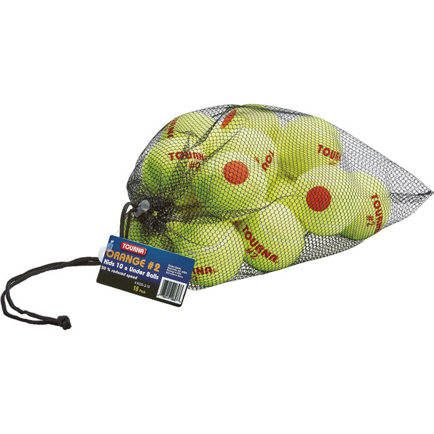Tourna Stage 2 Orange Dot Youth Tennis Balls - 18 Pack (KIDS-2-18)
