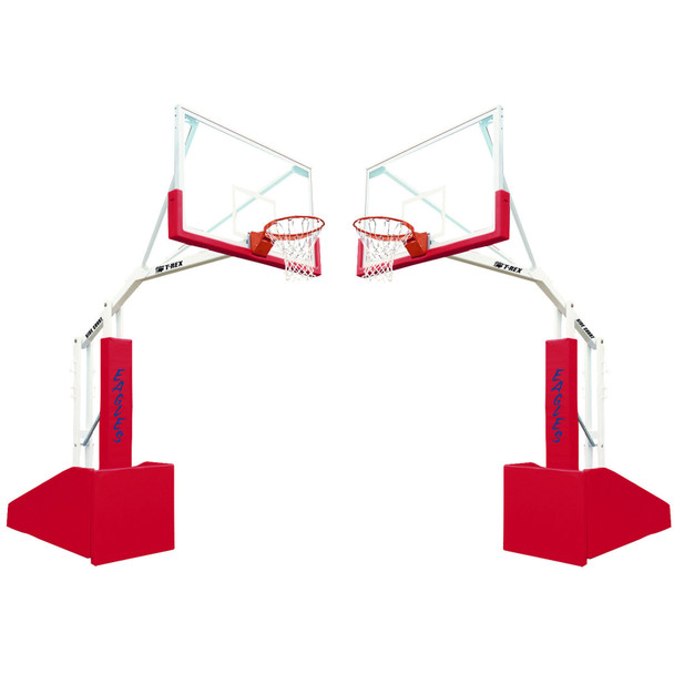 Bison T-REX® Side Court Portable Basketball Systems Set of Two