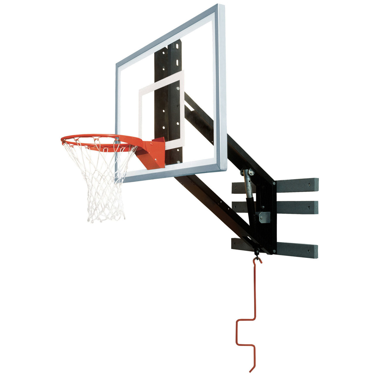 Bison PKG300 Zip Crank Wall Mounted Adjustable Basketball Hoop