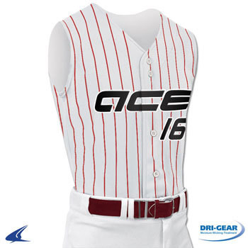 Champro Ace Youth Sleeveless Baseball Jersey, L / Gray/Black