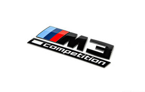 BMW M3 Competition Trunk Emblem - Gloss Black