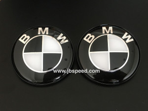 Black & White Emblem Replacement with Painted Black Ring For G60/G60 i5 (Hood + Trunk Set)
