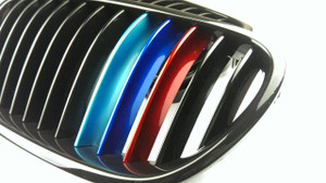 JBSPEED Gloss Black Grills with Metallic Painted M// Stripes for BMW E92/E93 Facelift (Lci)