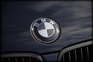 BMW Black Real Carbon Fiber Emblem Replacement with Silver Ring For F40/G20/G30/G31/F90 M5 (Hood + Trunk Set)