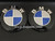 Blue Real Carbon Fiber Emblem Replacement with Painted Black Ring For F20/F21/F10/F11/F10 M5/F82 M4 (Hood + Trunk Set)