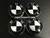 Black & White Wheel Center Cap Replacement Set (68mm)