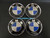 Blue Real Carbon Fiber Wheel Center Cap Replacement with Silver Ring Set (68mm)