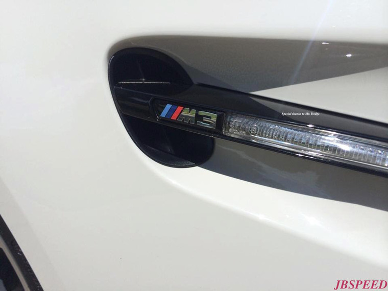 JBSPEED Gloss Black Side Trims Replacement for BMW E9x M3 with M3 decals